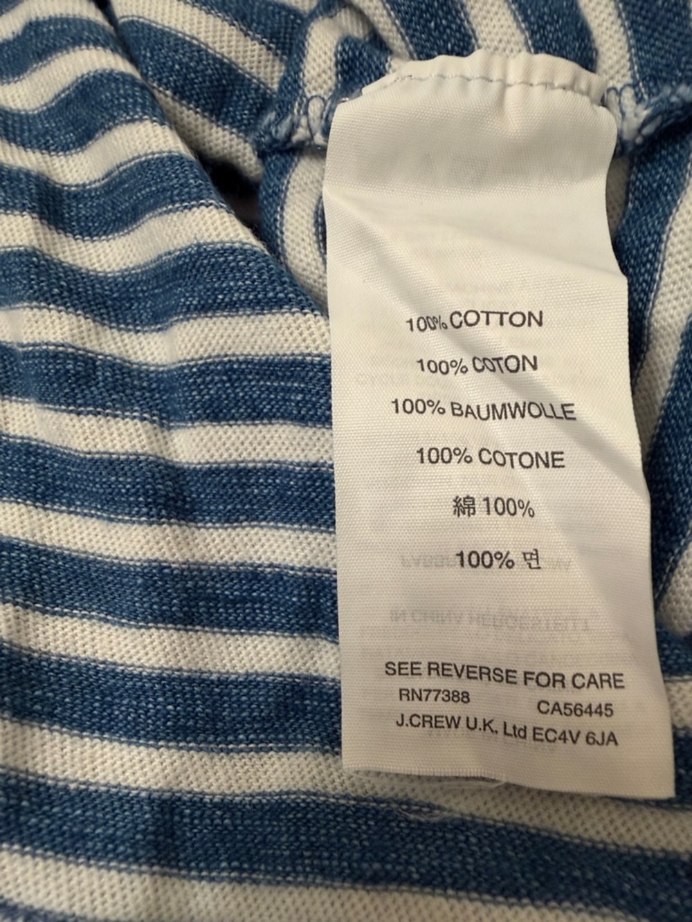 J. Crew 100% Cotton Striped Painter Tee Shirt - Picture 5 of 5